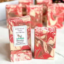 Load image into Gallery viewer, Chocolate Covered Strawberries Goat Milk Soap
